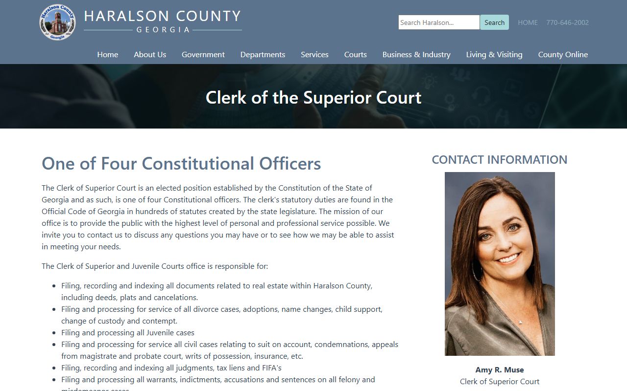 Haralson County Clerk of Superior Court records office