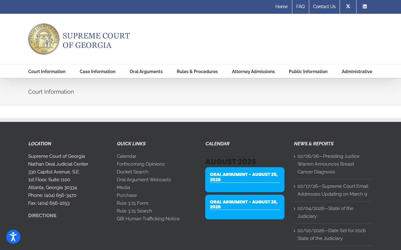 Haralson County court dockets Georgia court information page