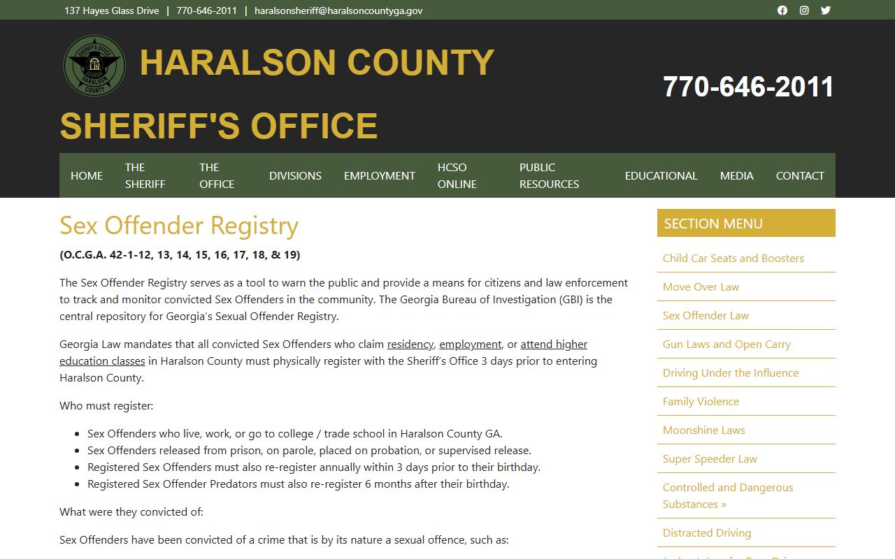 Haralson County inmate search sex offender registry OffenderWatch source