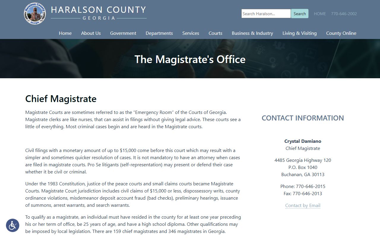 Haralson County warrant search Magistrate Court source